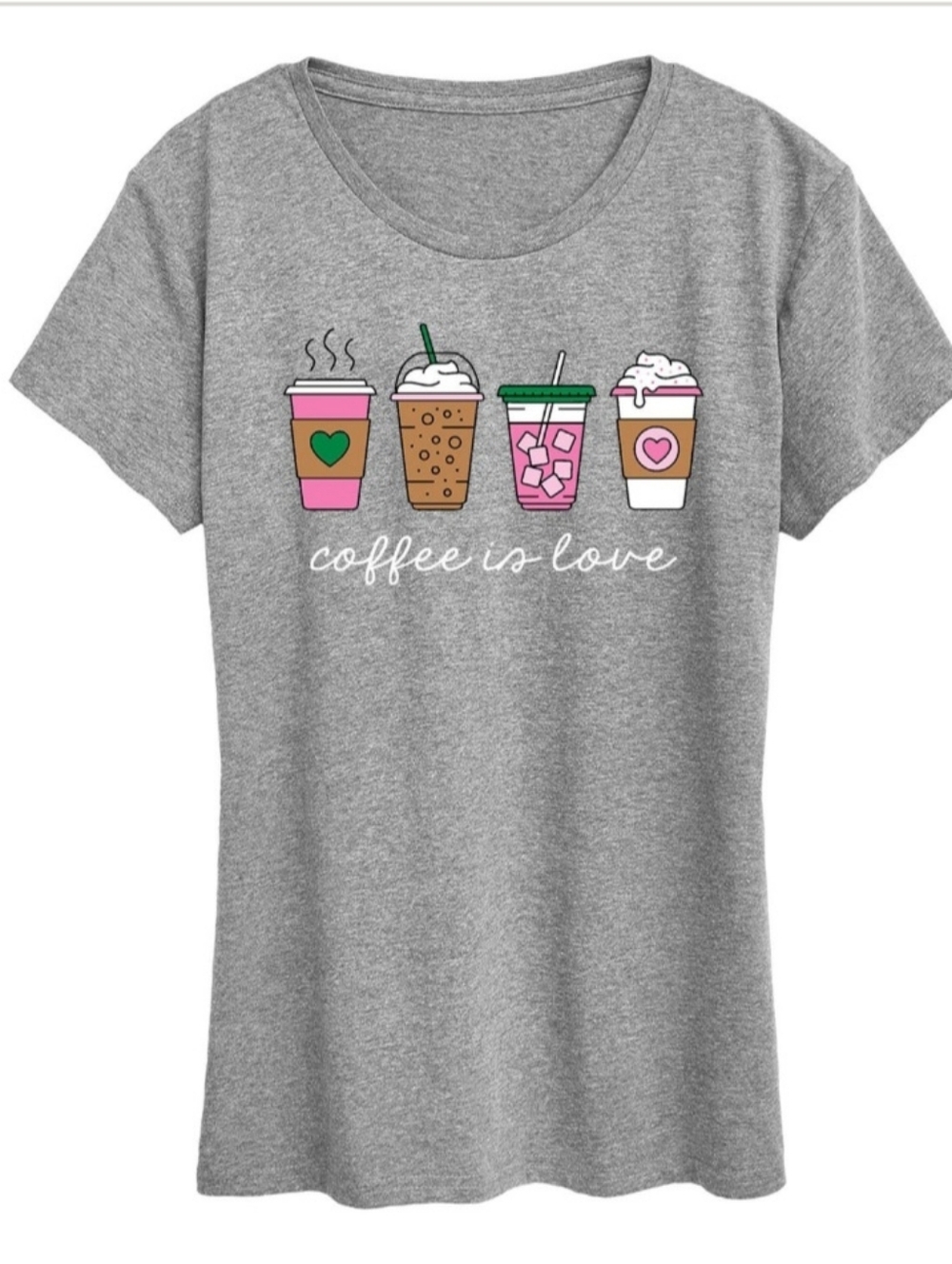 NWT Coffee Is Love Sz XXL Gray Graphic Tee